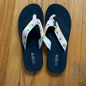 J Crew Navy Blue Pineapple Sandals